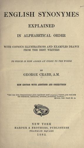 English synonymes explained