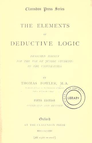 The elements of deductive logic