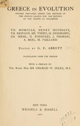 Greece in evolution.