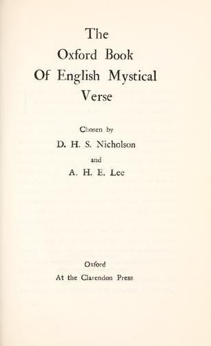 The Oxford book of English mystical verse