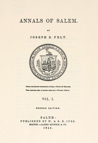 Annals of Salem.