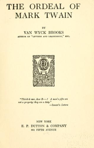 The ordeal of Mark Twain