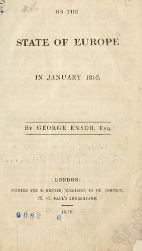 On the state of Europe in January 1816.