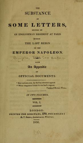 The substance of some letters