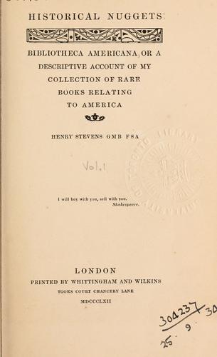 Historical nuggets: Bibliotheca Americana