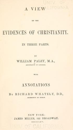 View of the evidences of Christianity
