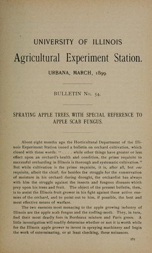 Spraying apple trees, with special reference to apple scab fungus