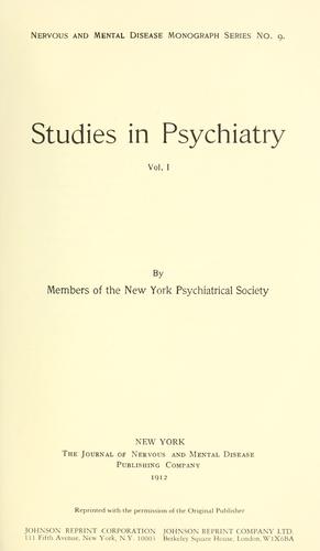 Studies in psychiatry