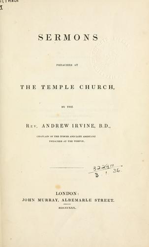 Sermons preached at the Temple Church.