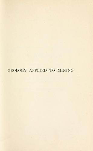 Geology applied to mining