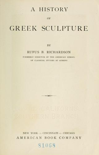 A history of Greek sculpture.