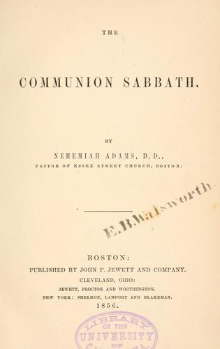 The communion sabbath