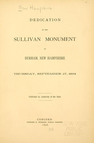Dedication of the Sullivan monument at Durham, New Hampshire