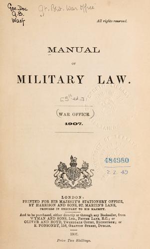 Manual of military law.