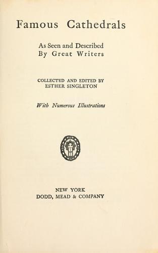 Famous cathedrals as seen and described by great writers