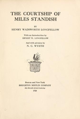 The courtship of Miles Standish