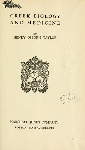 Greek biology and medicine.