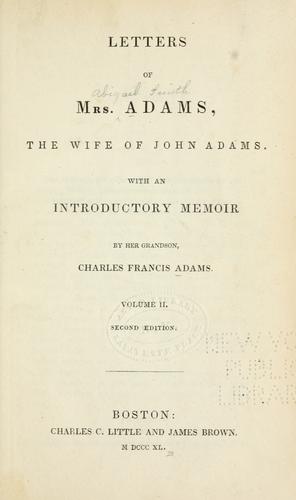 Letters of Mrs. Adams