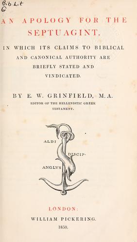 An apology for the Septuagint