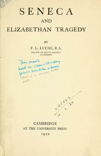 Seneca and Elizabethan tragedy.