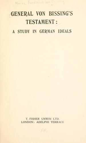 General von Bissing's testament