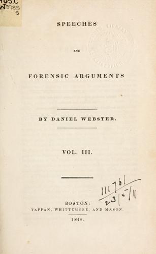 Speeches and forensic arguments.