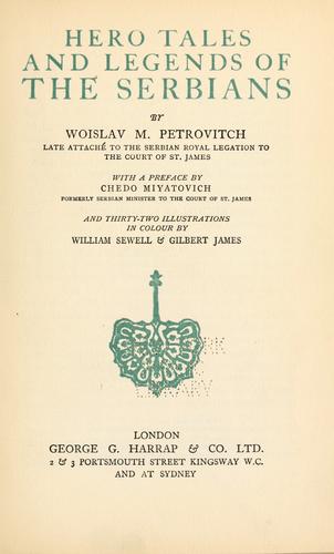 Hero tales and legends of the Serbians