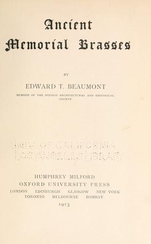 Ancient memorial brasses