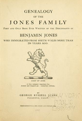Genealogy of the Jones family