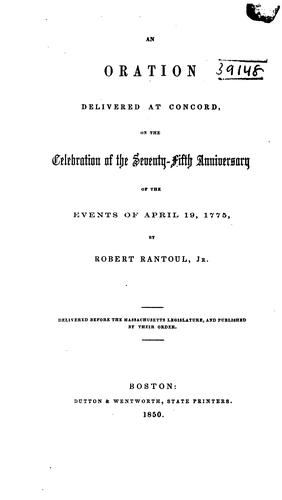 An oration delivered at Concord