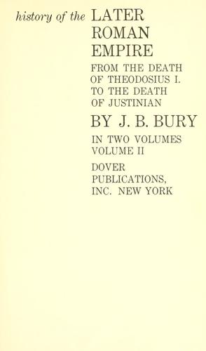 History of the later Roman empire from the death of Theodosius I. to the death of Justinian