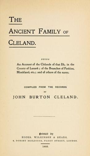 Ancient family of Cleland