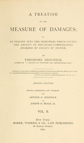 A treatise on the measure of damages