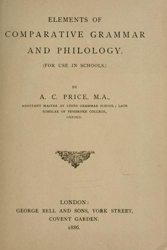 Elements of comparative grammar and philology