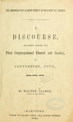 The American anti-slavery society at war with the church.