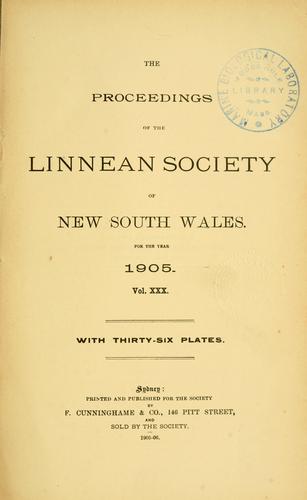 Proceedings of the Linnean Society of New South Wales