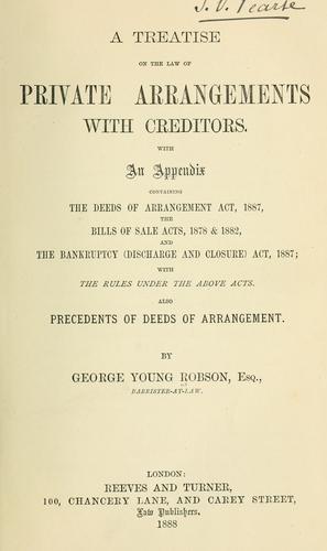 A treatise on the law of private arrangements with creditors.