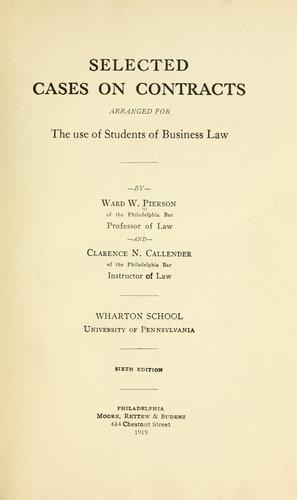 Selected cases on contracts