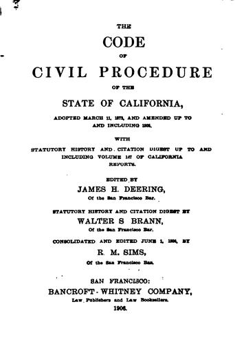 The Code of Civil Procedure of the state of California
