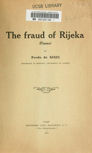 The fraud of Rijeka(Fiume)