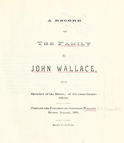 A record of the family of John Wallace