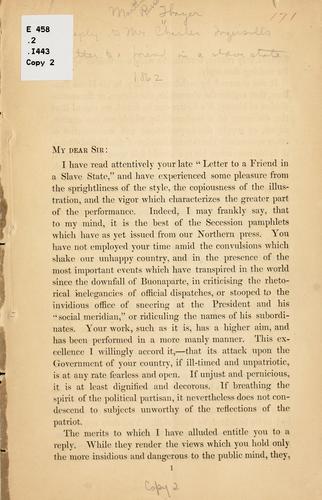 A reply to Mr. Charles Ingersoll's "Letter to a friend in a slave state."