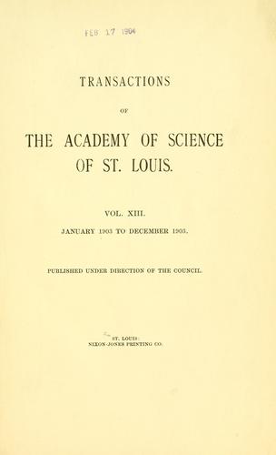 Transactions of the Academy of Science of Saint Louis.