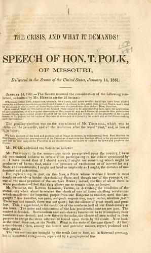 The crisis, and what it demands!