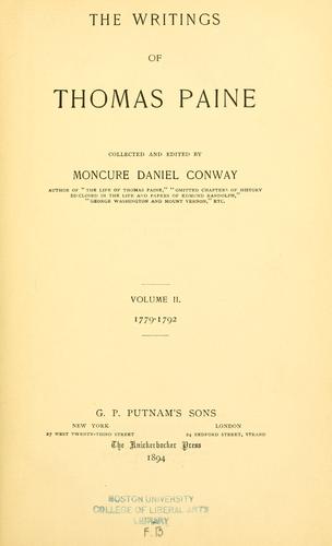 The writings of Thomas Paine