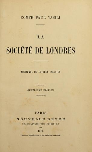 La soci©Øet©Øe de Londres