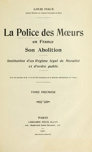La police des m℗œurs en France