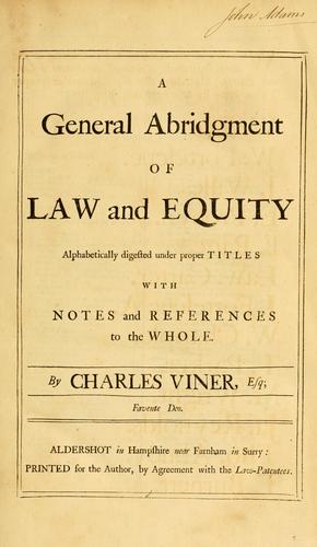 A general abridgment of law and equity
