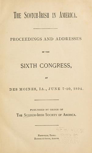 The Scotch-Irish in America