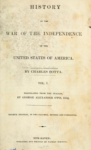 History of the war of independence of the United States of America
